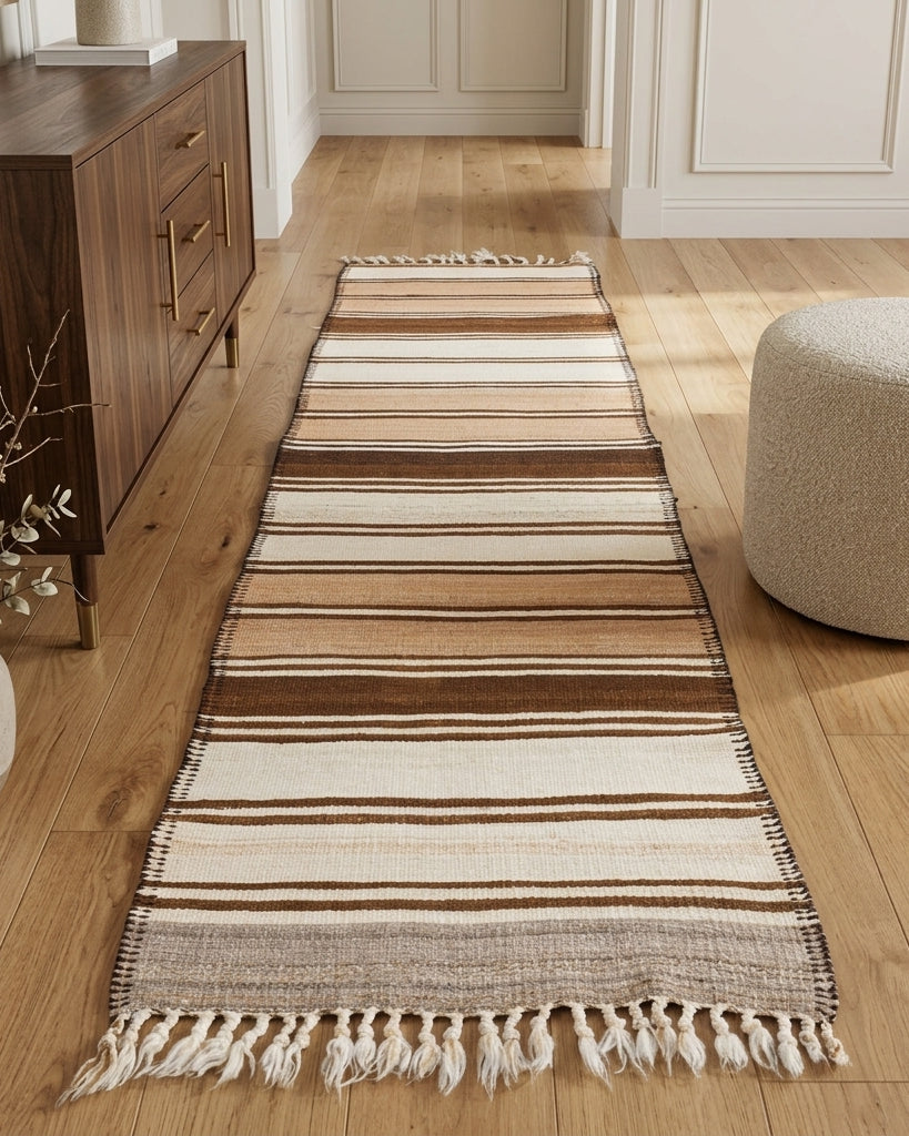 Striped pattern on the Sermetgul vintage runner rug – handmade in Anatolia, Turkey