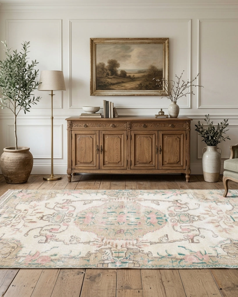 Oriental pattern on the Phemekleia vintage runner rug – handmade in Anatolia, Turkey