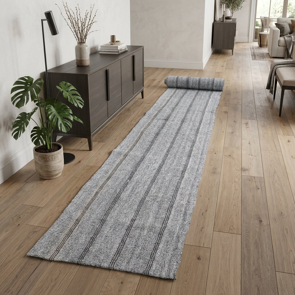 Striped pattern on the Melissophile vintage kilim runner rug – handwoven flatweave in Anatolia, Turkey