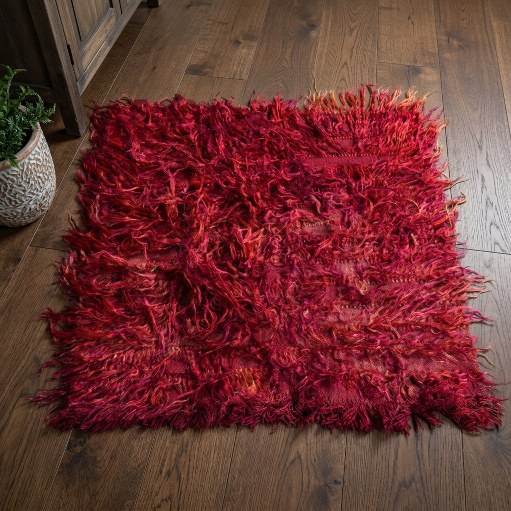 Solid pattern on the Ovsanna vintage kilim rug – handwoven flatweave in Anatolia, Turkey