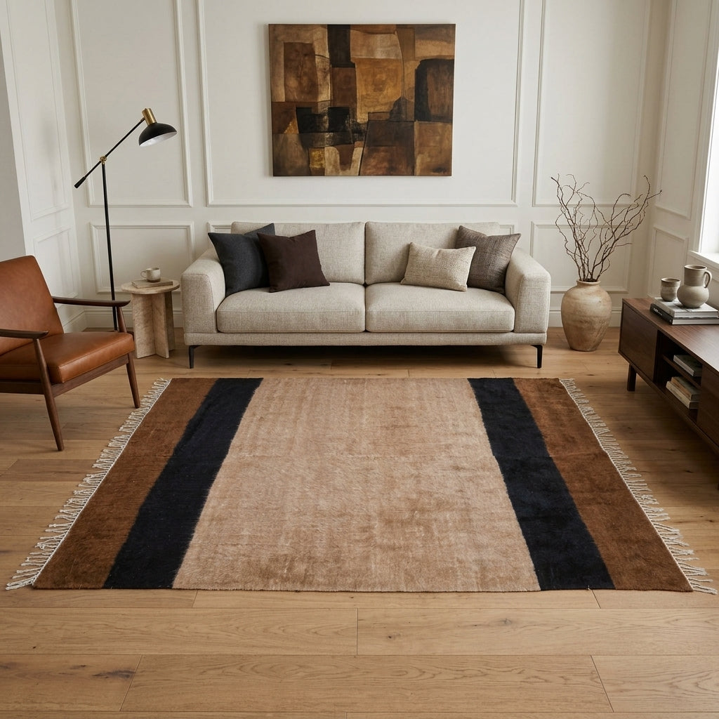 Solid pattern on the Timodoxe vintage kilim rug – handwoven flatweave in Anatolia, Turkey