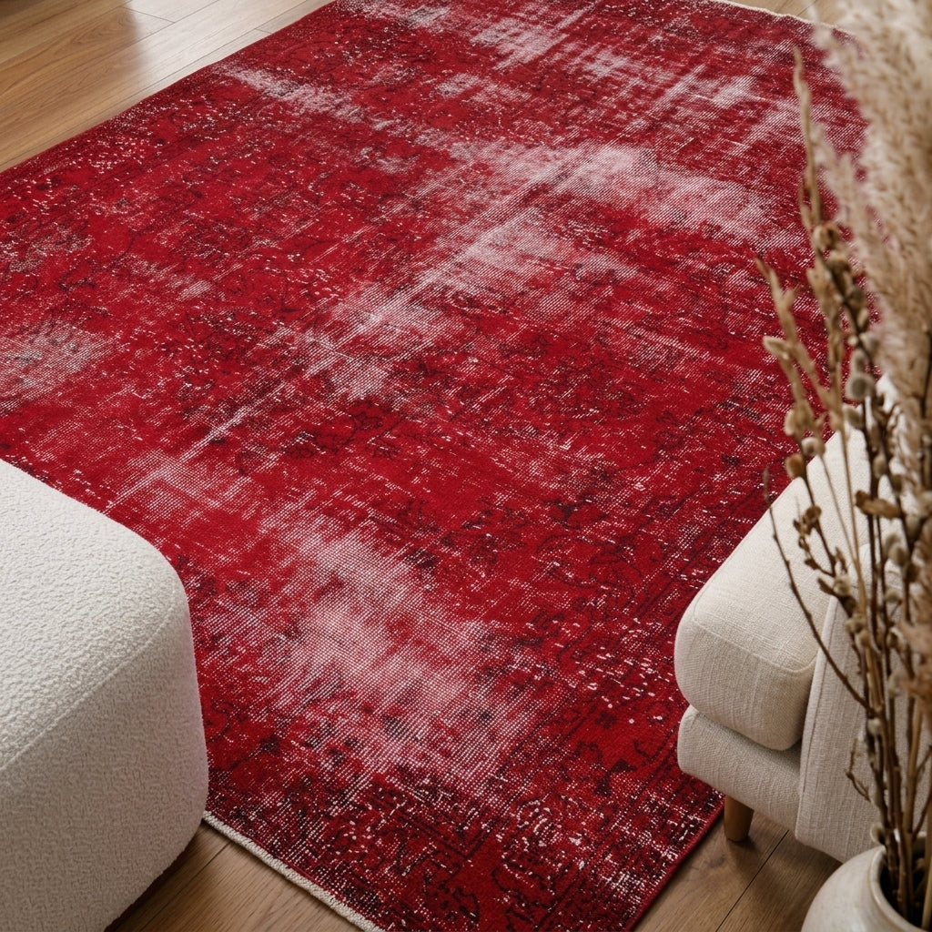Oriental pattern on the Ceylansad overdyed vintage area rug – handmade in Anatolia, Turkey
