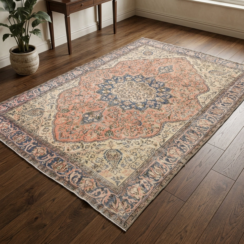 Oriental pattern on the Polynesia vintage area rug – handmade in the Persian region