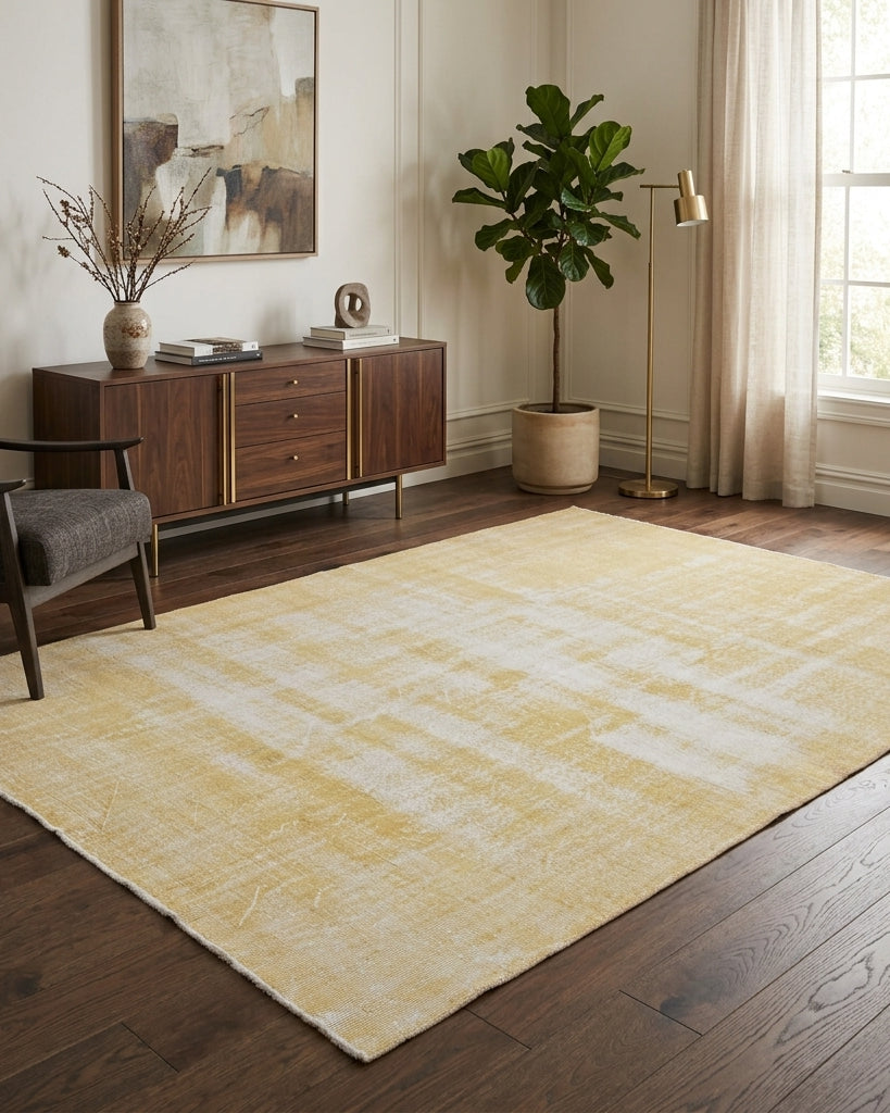 Solid pattern on the Isorhoe vintage area rug – handmade in Anatolia, Turkey