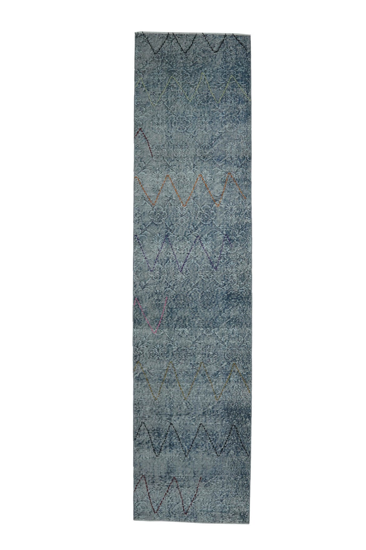 Blue Vintage Anatolian Runner Rug