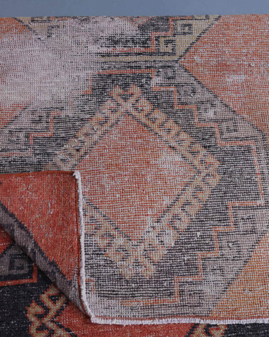 Authentic Anatolian vintage runner rug (1970s) with ikat design – one-of-a-kind at Fame Rugs