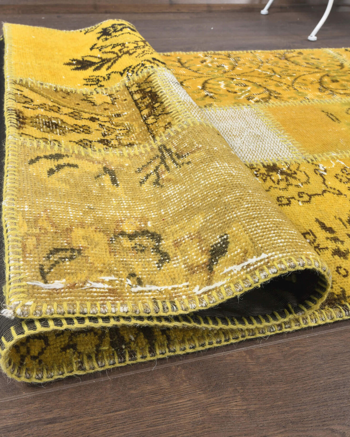 Authentic Anatolian vintage patchwork runner rug (1970s) with oriental design – one-of-a-kind at Fame Rugs