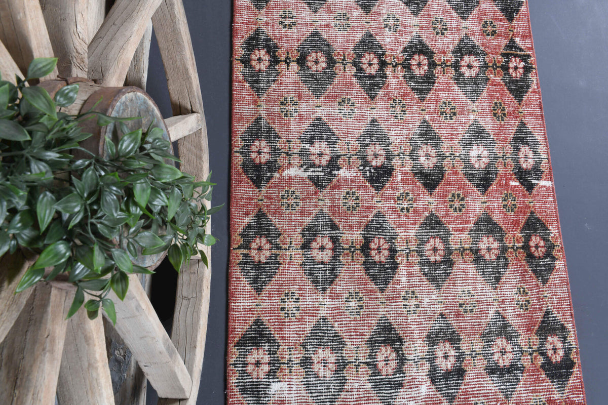 78x289 cm antique washed vintage Anatolian runner rug – Silenur, low pile, wool