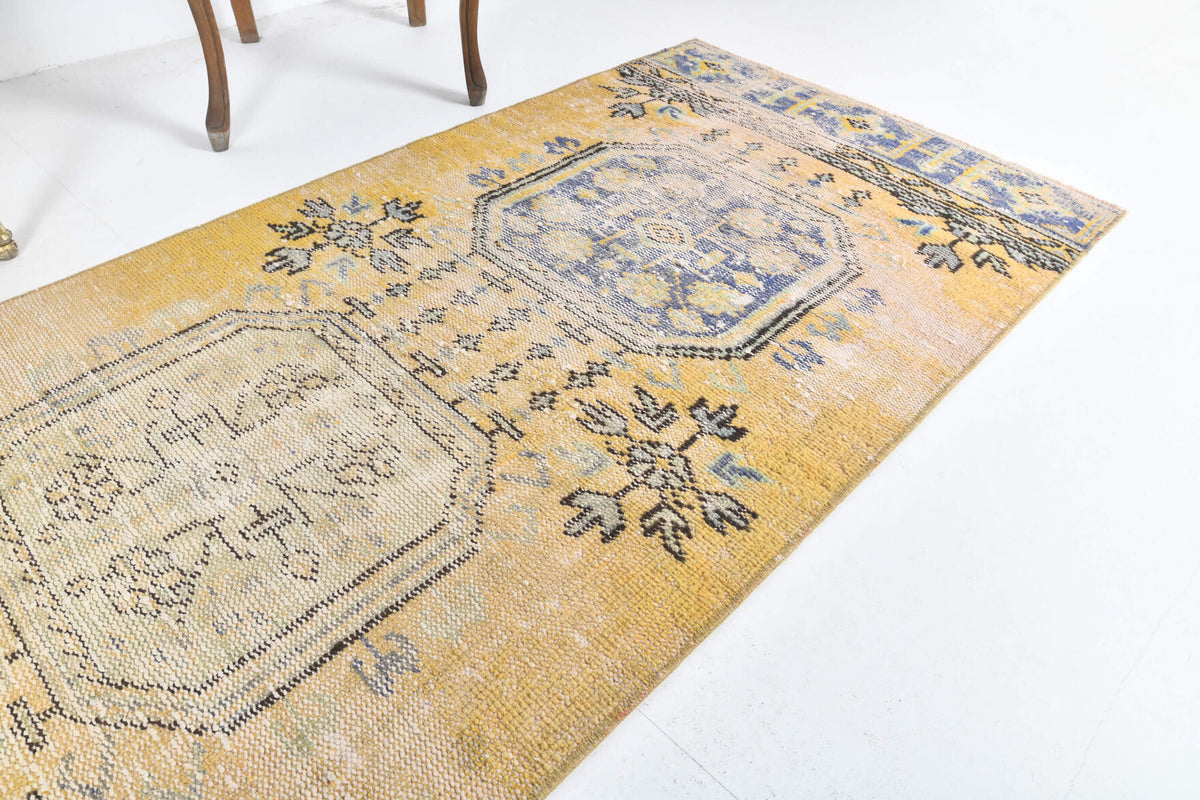 Vintage Oushak Runner Distressed Rug