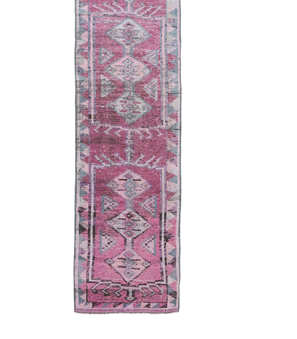 Vintage Purple Herki Runner Rug
