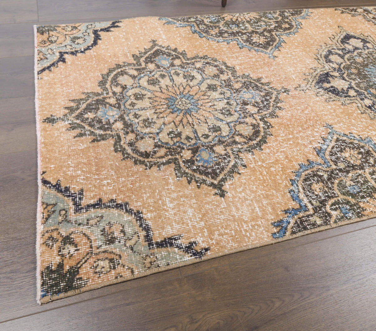 Authentic Anatolian vintage runner rug (1970s) with floral design – one-of-a-kind at Fame Rugs