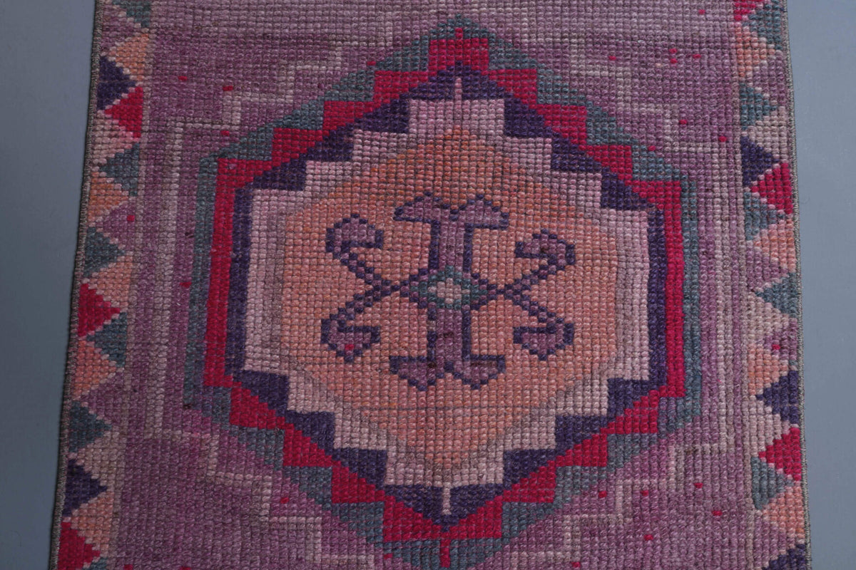 Authentic Anatolian vintage runner rug (1970s) with geometric design – one-of-a-kind at Fame Rugs