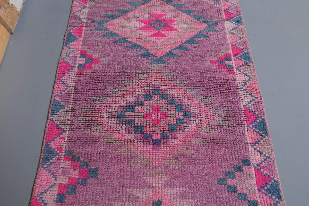 Vintage Hand-Knotted Runner Rug