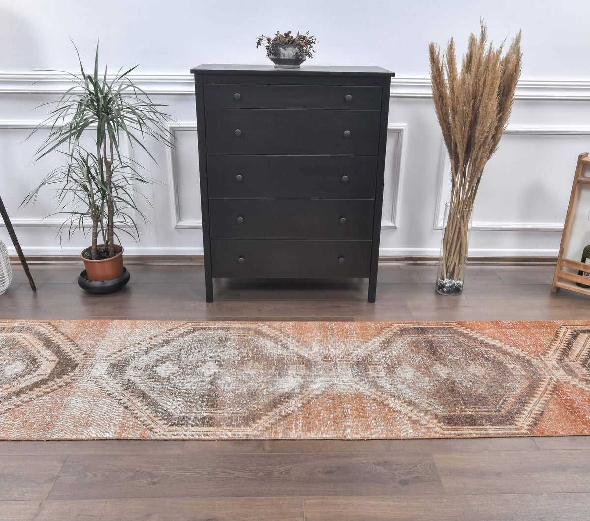 Vintage Oushak Runner Rug - 24323