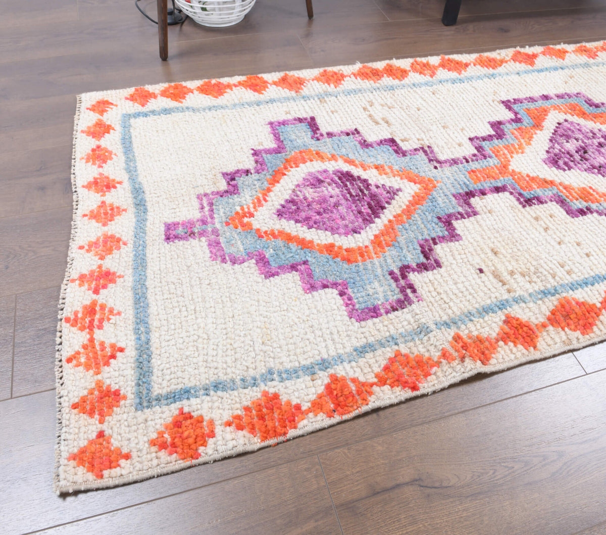 Handmade wool runner from Anatolia, Turkey – 3x11 Wool Vintage Runner Rug 2'11" x 10'6"