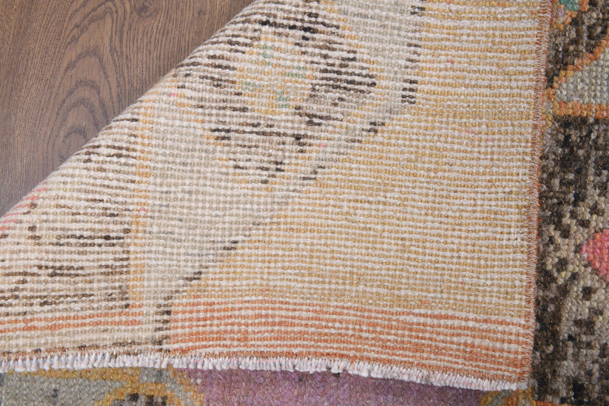 Handmade wool runner from Anatolia, Turkey – 3x11 Wool Vintage Runner Rug 2'6" x 10'10"