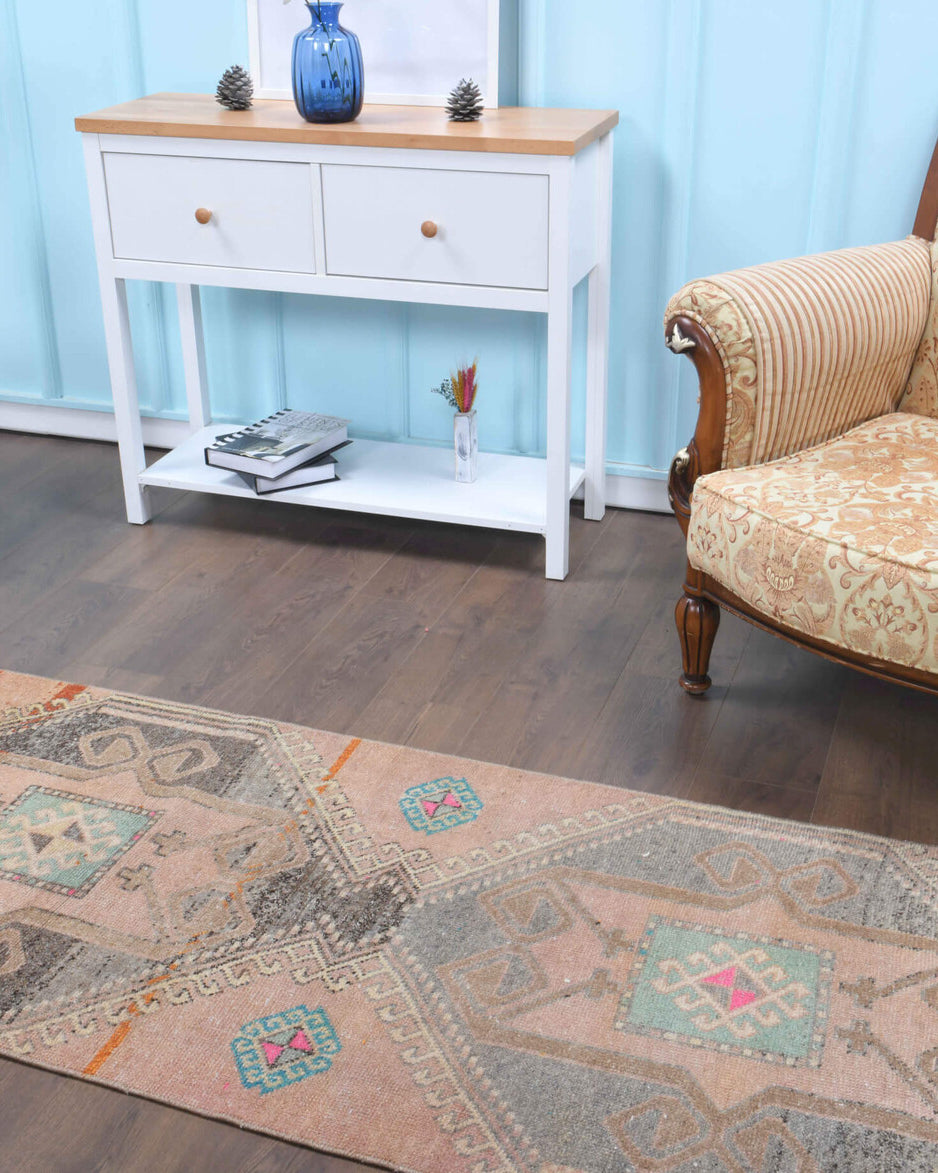 One-of-a-kind 1970s Anatolian vintage runner rug in wool, 2'8" x 10'6"