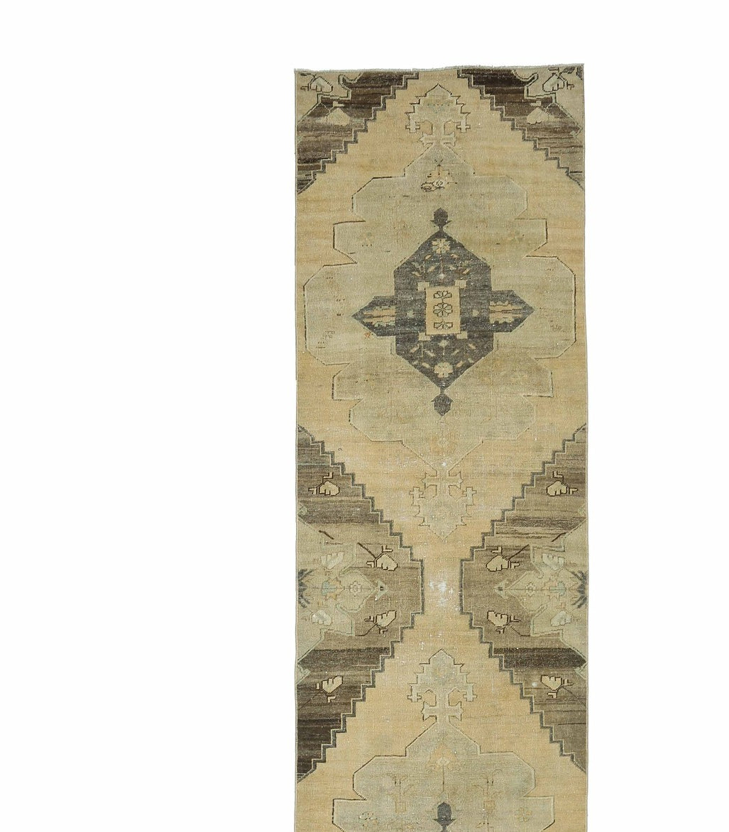Beige Oushak Runner Rug