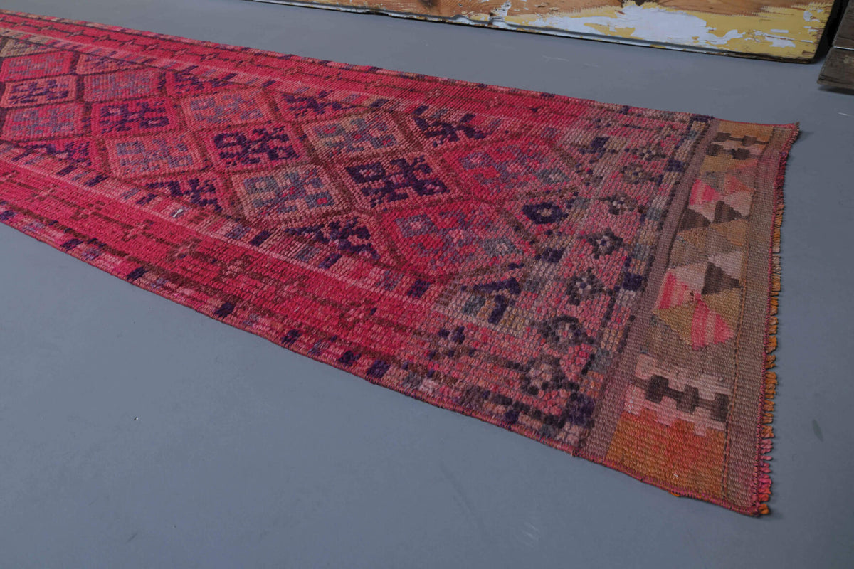 One-of-a-kind 1970s Anatolian vintage runner rug in wool, 2'7" x 12'3"