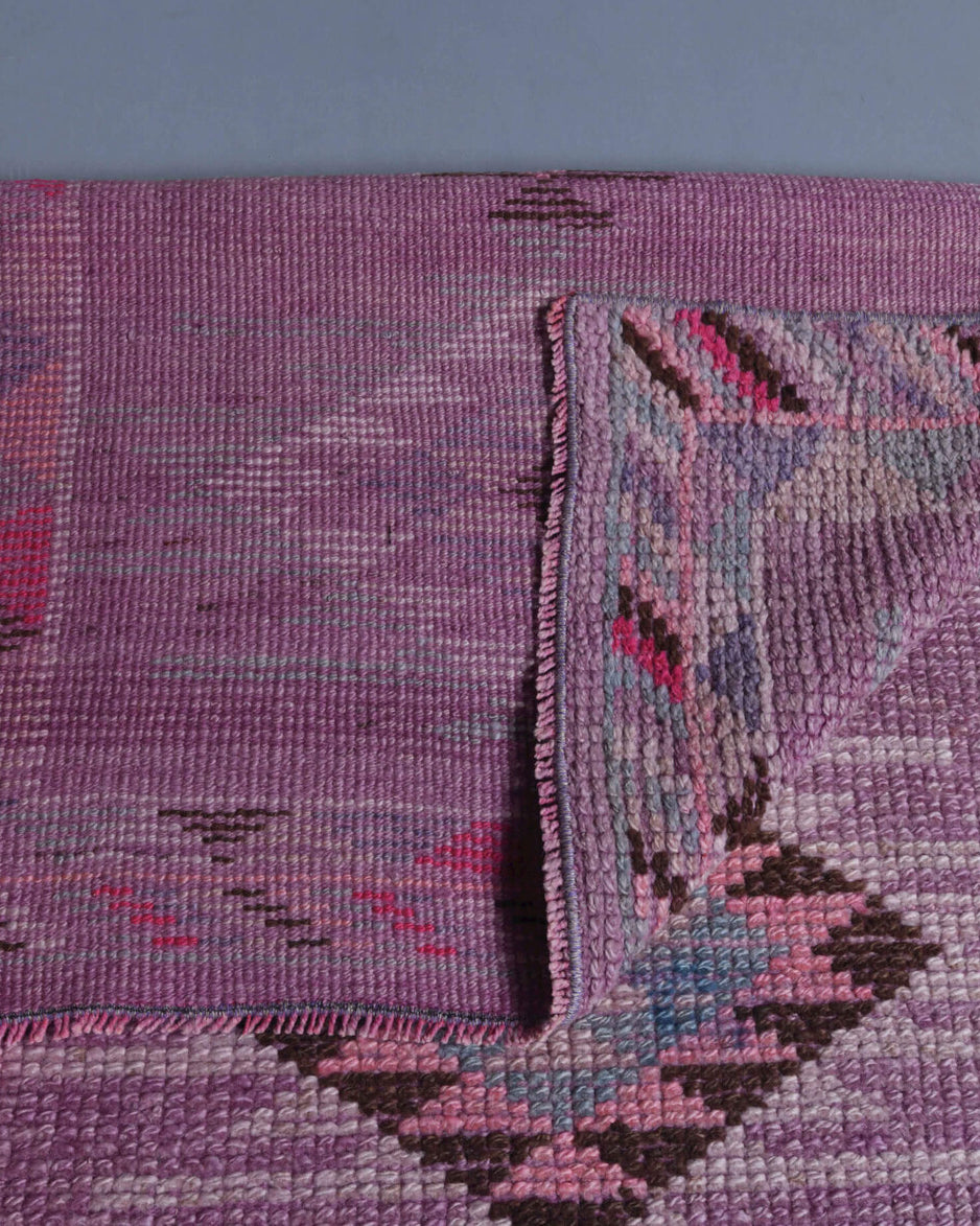 Authentic Anatolian vintage runner rug (1970s) with geometric design – one-of-a-kind at Fame Rugs
