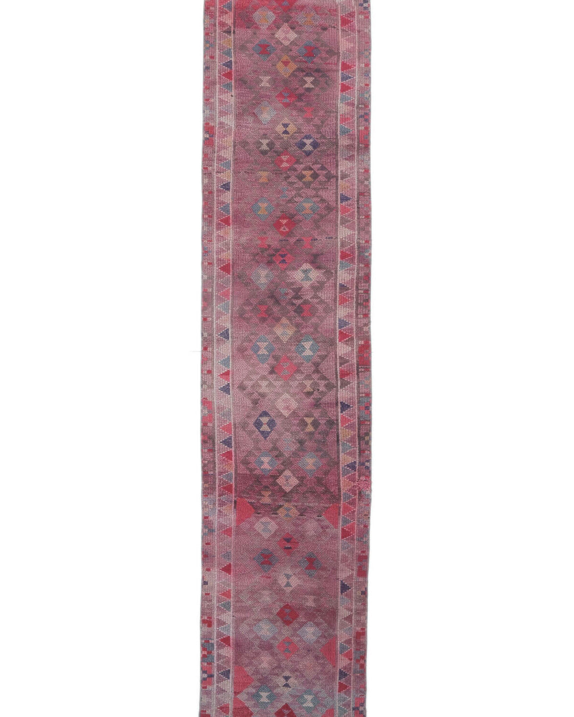 3x12 Vintage Triangular Lavender Colored Rug Runner