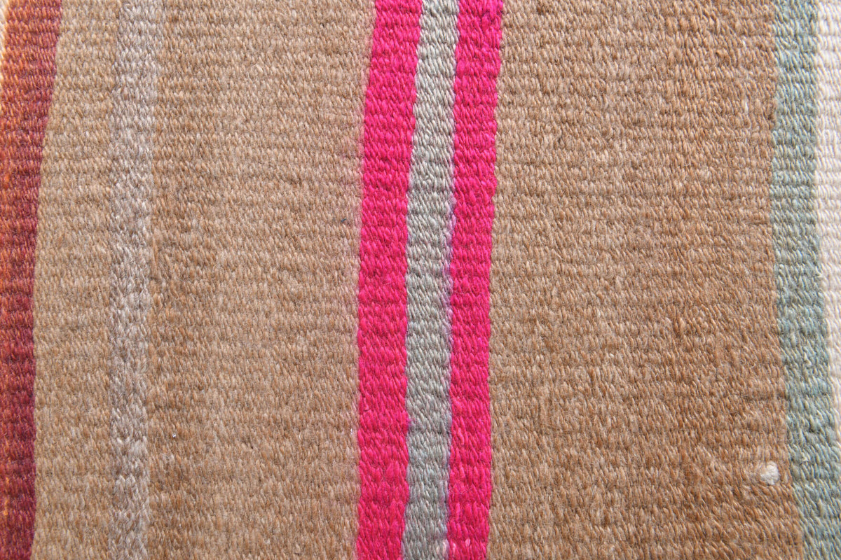 Authentic Anatolian vintage kilim runner rug (1960s) with striped design – one-of-a-kind at Fame Rugs