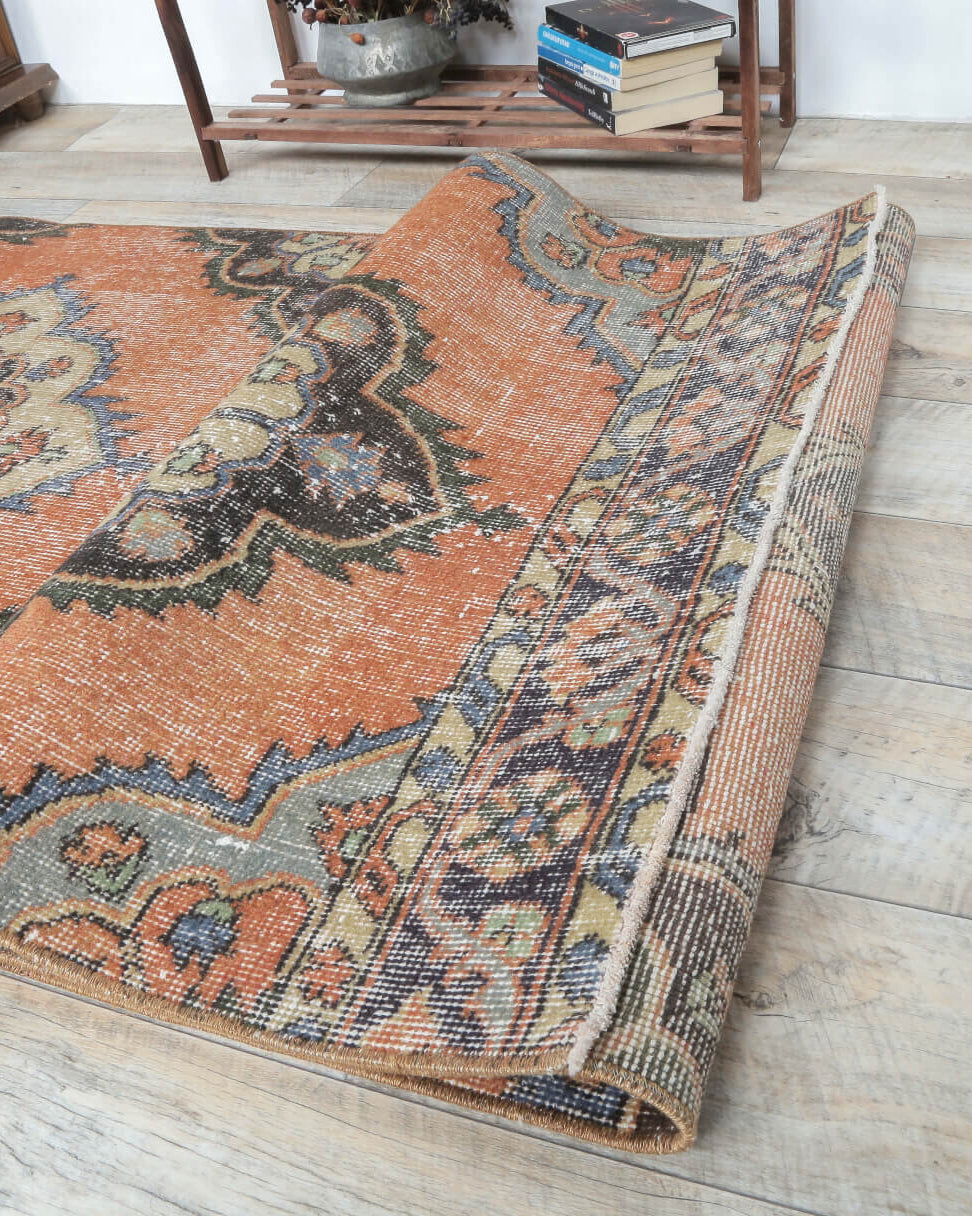 Authentic Anatolian vintage runner rug (1970s) with ikat design – one-of-a-kind at Fame Rugs