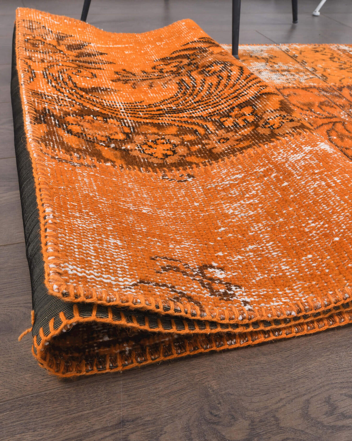 86x402 cm vintage patchwork Anatolian runner rug – Nilban, low pile, wool