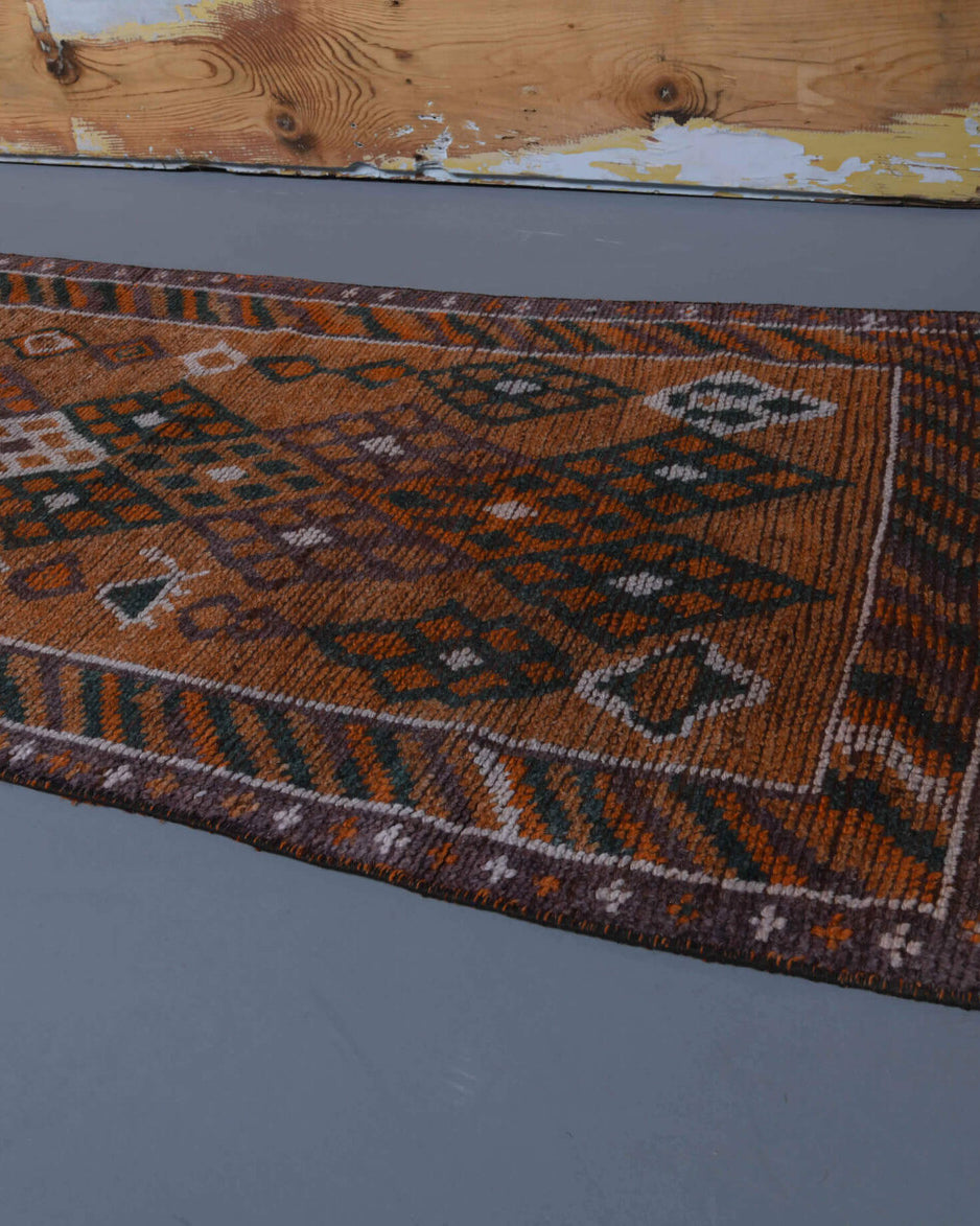 One-of-a-kind 1970s Anatolian vintage runner rug in wool, 2'7" x 13'1"