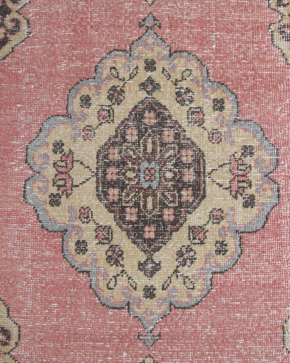 Nephesela runner: 1970s handmade Anatolian runner with oriental motifs and cotton backing