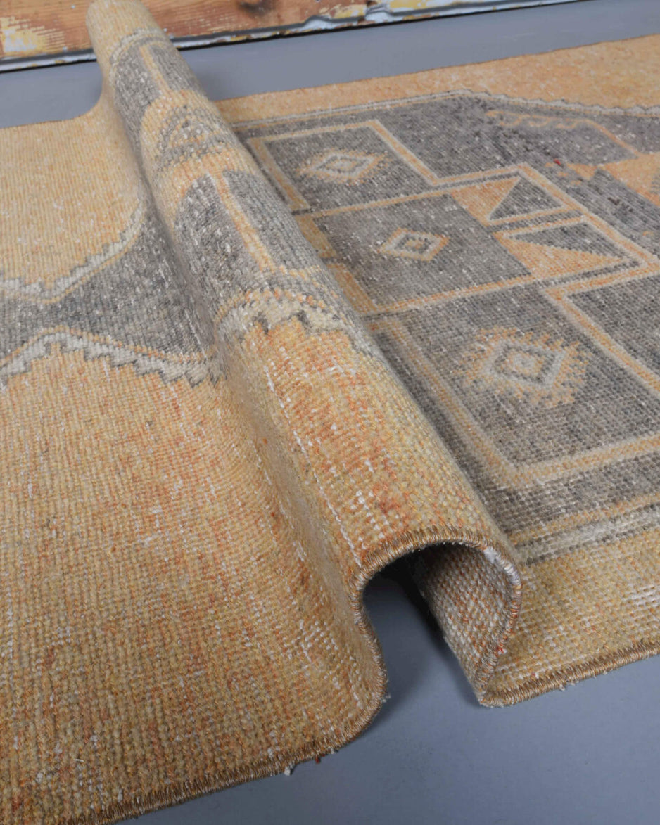 Authentic Anatolian vintage runner rug (1970s) with geometric design – one-of-a-kind at Fame Rugs