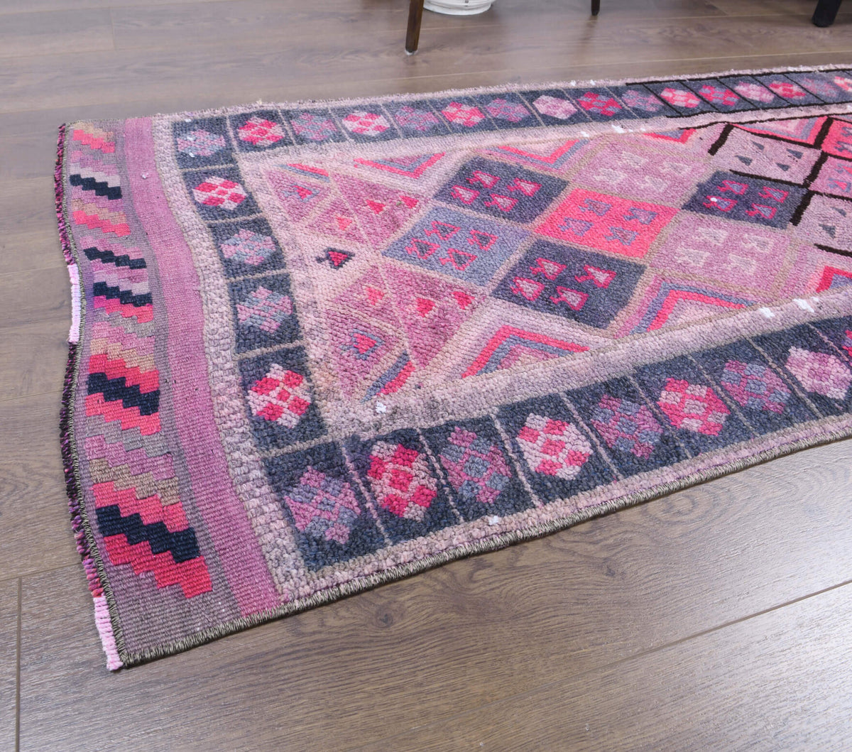 Vintage Hand-Knotted Anatolian Runner Rug