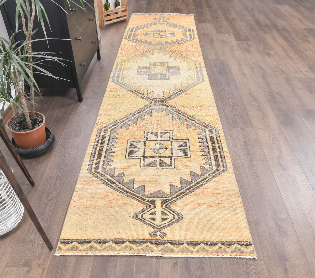 One-of-a-kind 1970s Anatolian vintage runner rug in wool, 3' x 12'7"