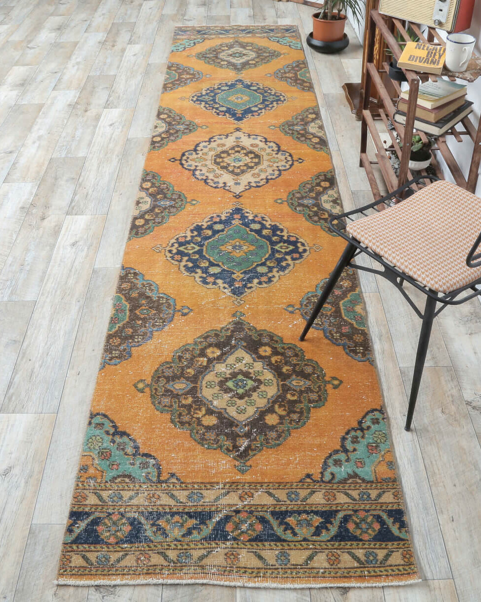 One-of-a-kind 1970s Anatolian vintage runner rug in wool, 2'9" x 12'7"