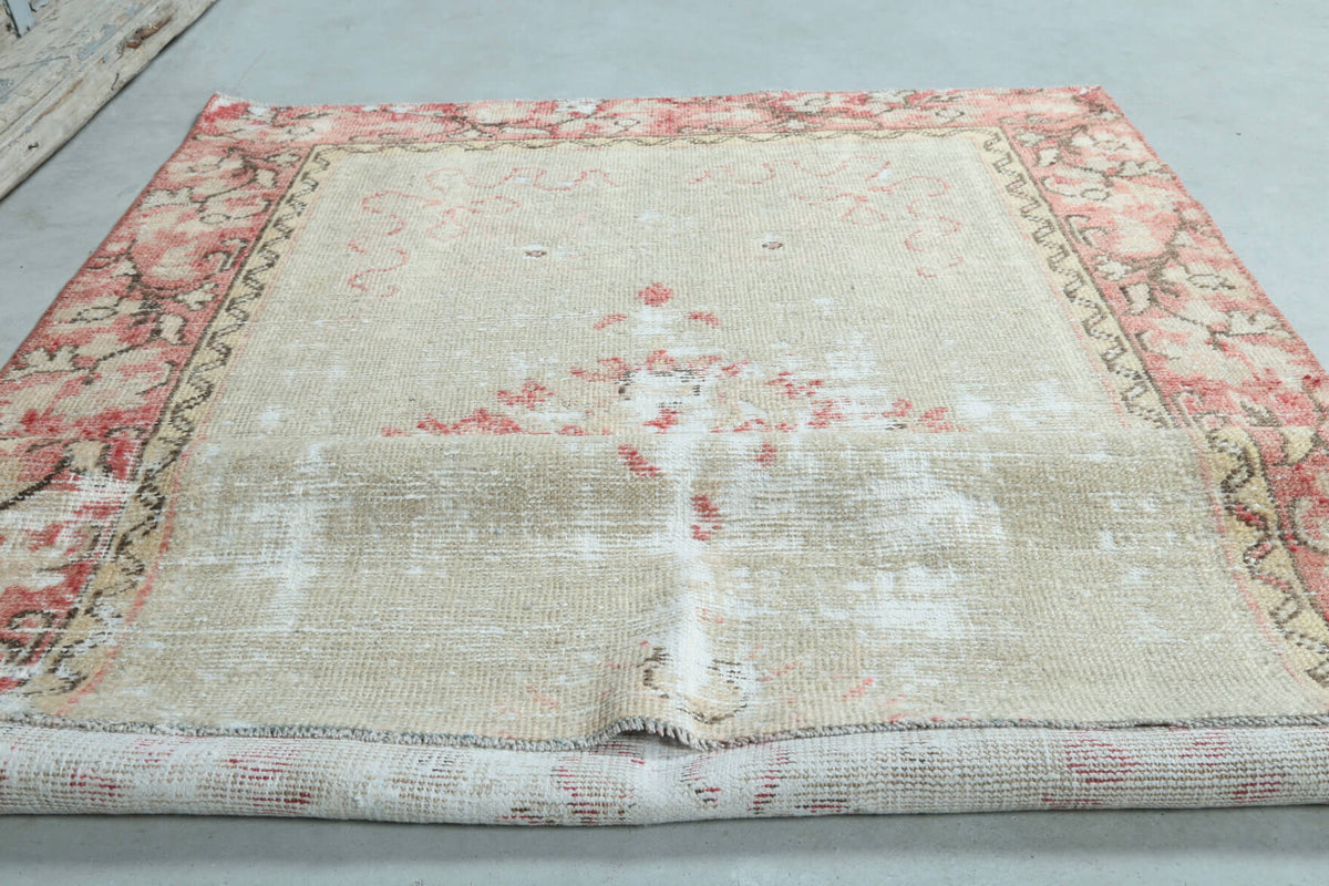 3x5 Vintage Handmade Small Brown Hereke Area Rug