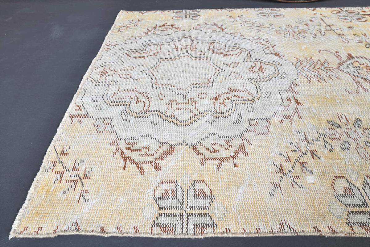 Vintage Oushak Yellow Small Rug
