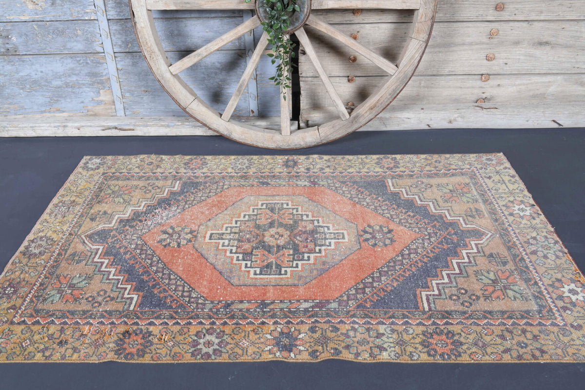 3x6 Handmade Vintage Area Rug