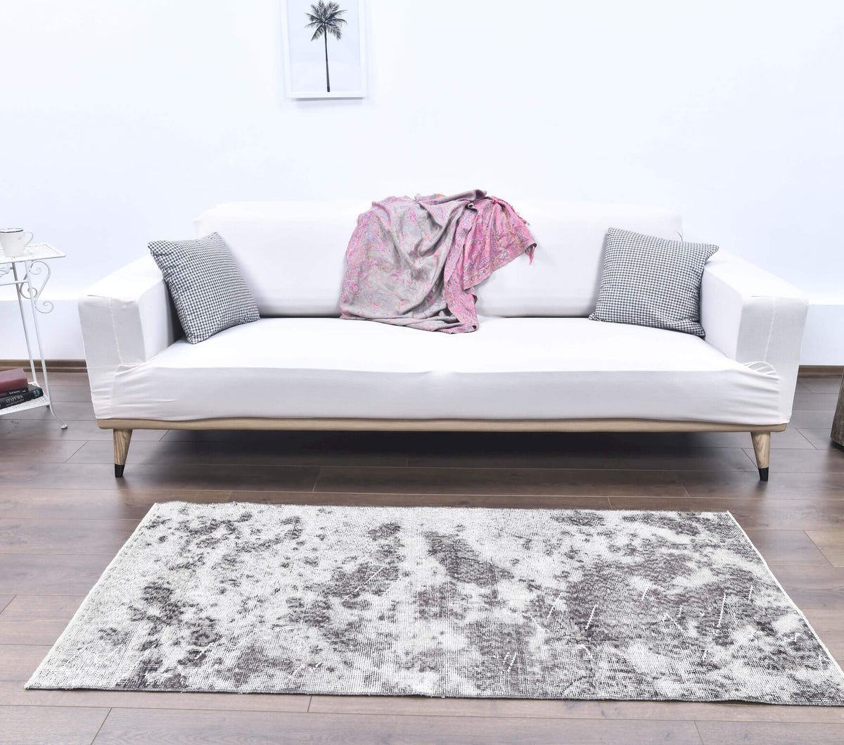 Vintage Distressed Anatolian Small Rug