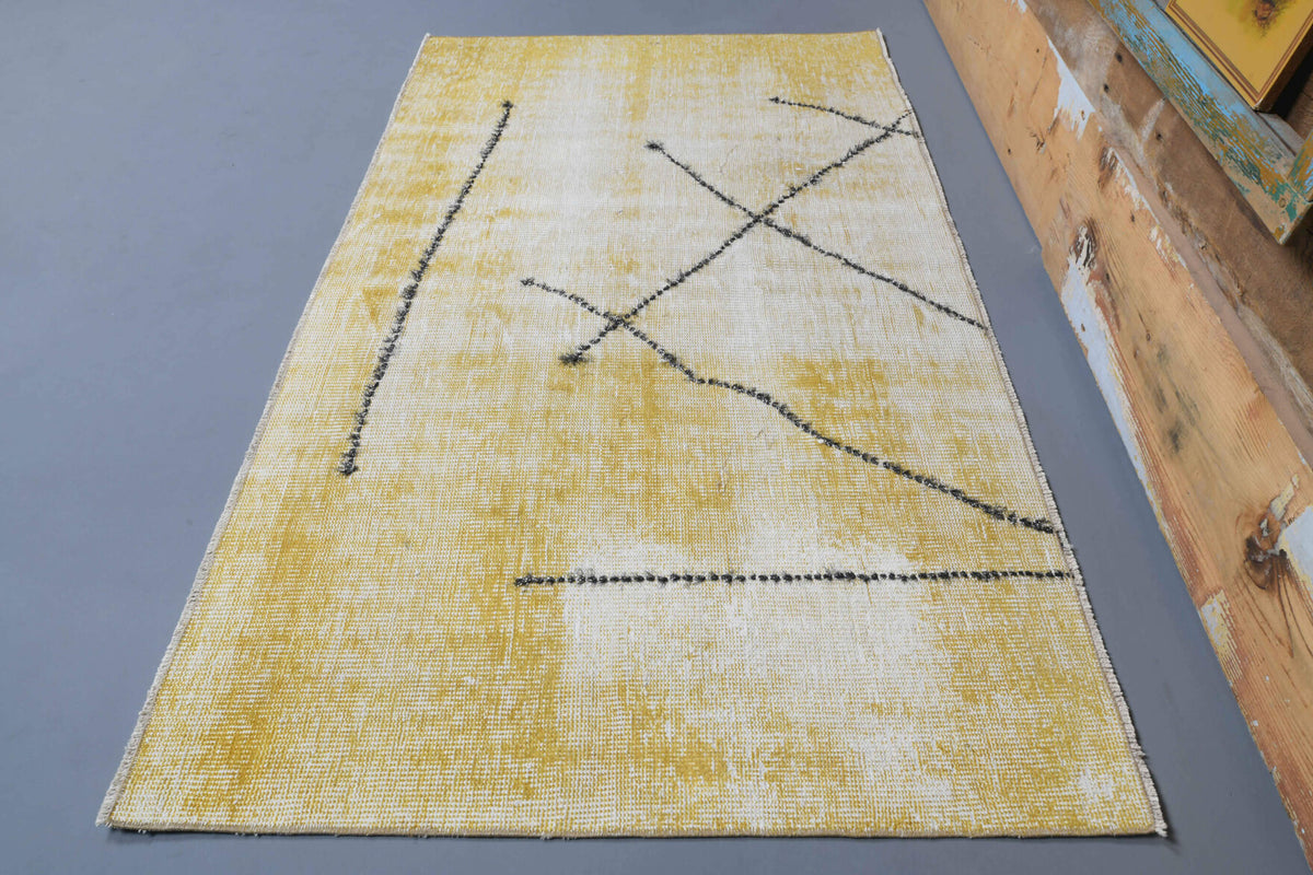 One-of-a-kind 1970s Anatolian vintage runner rug in wool, 3'5" x 5'10"
