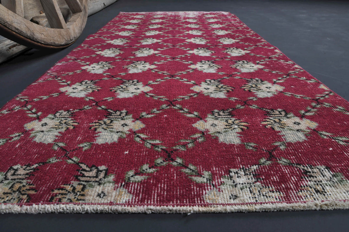 Vintage Kilim Red Runner Rug