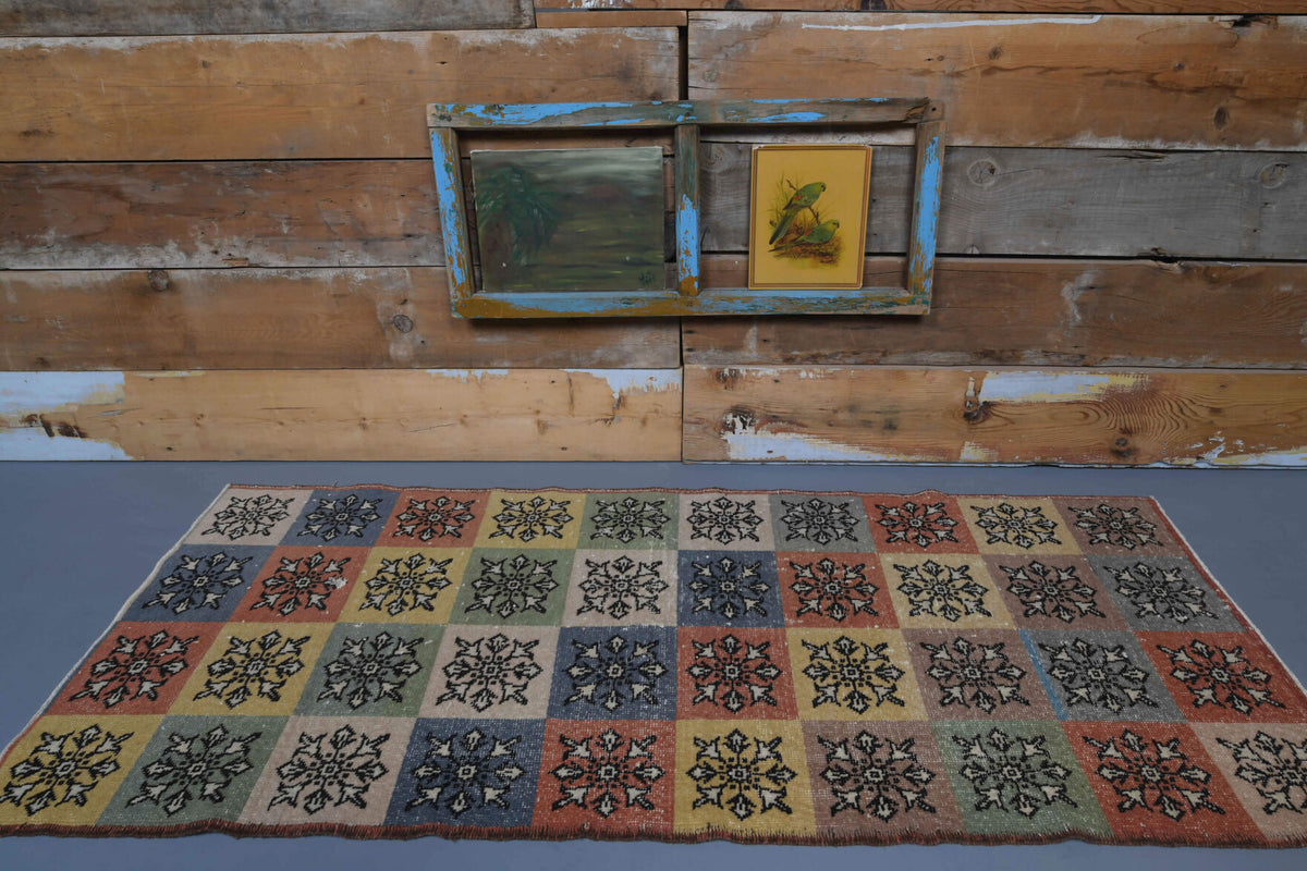 Retro Vintage Anatolian Runner Rug