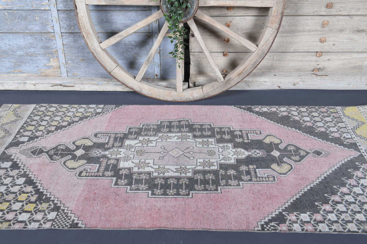 One-of-a-kind 1970s Anatolian vintage area rug in wool, 3'2" x 7'4"