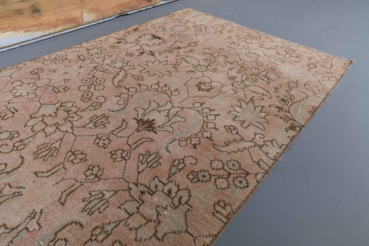 Floral Vintage Oushak Runner Rug