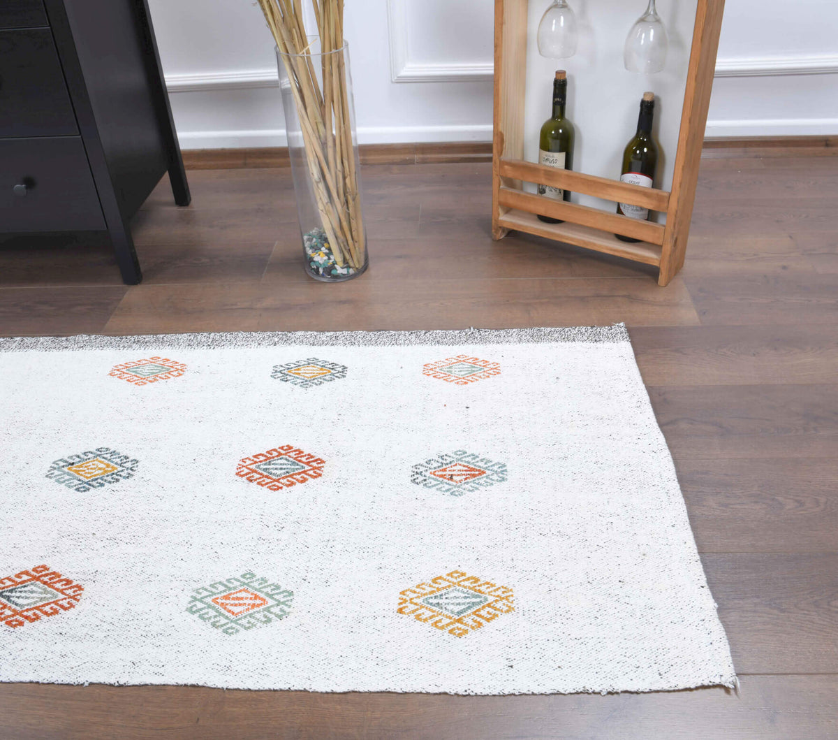 3x8 Wool Vintage Kilim Runner Rug