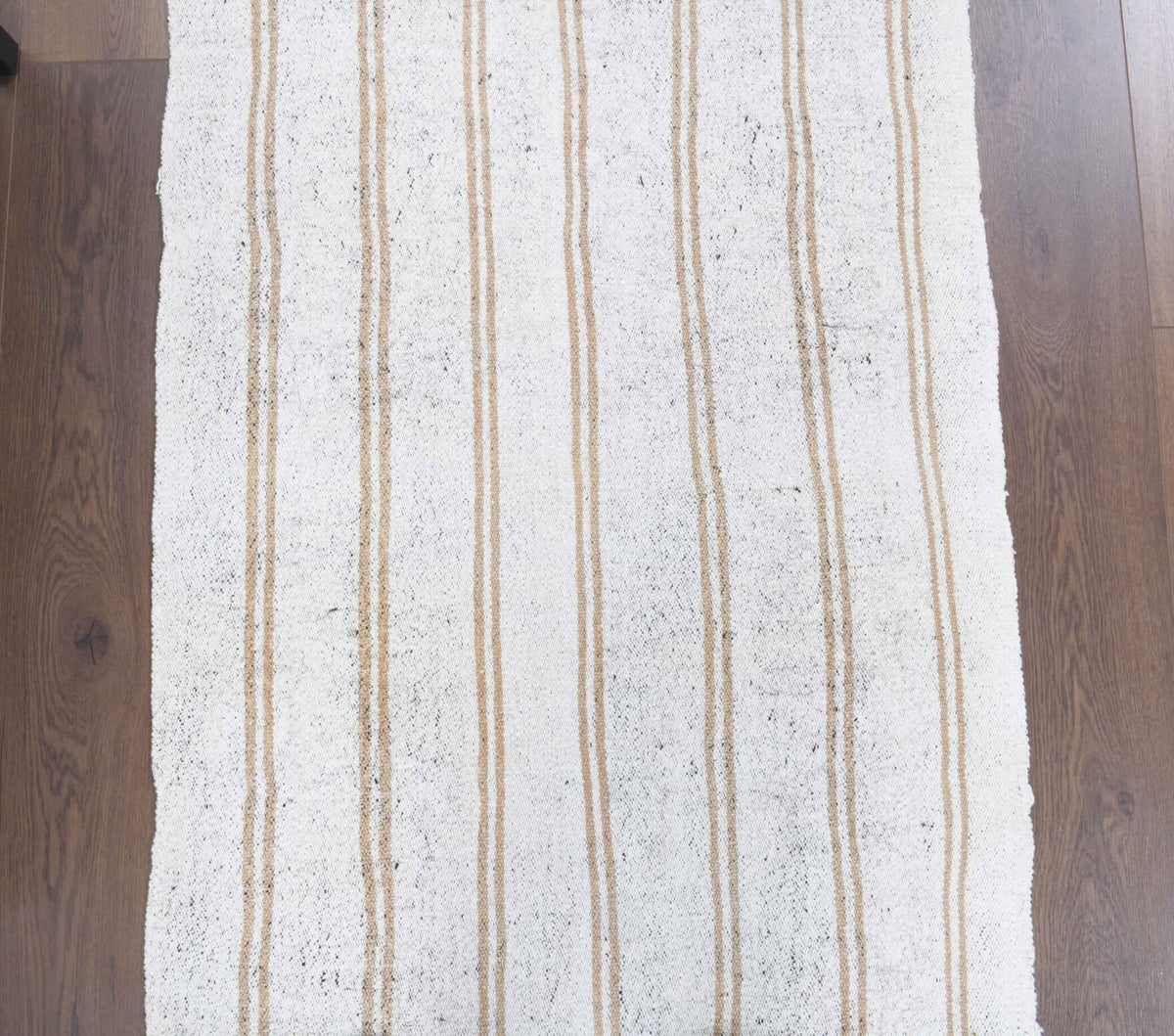 Vecdlale runner: 1960s handwoven flatweave Anatolian runner with striped motifs