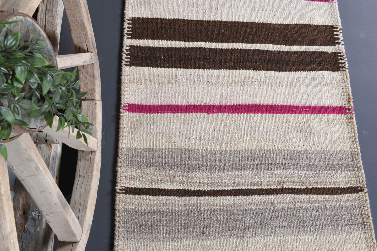 3x8 Wool Vintage Kilim Runner Rug