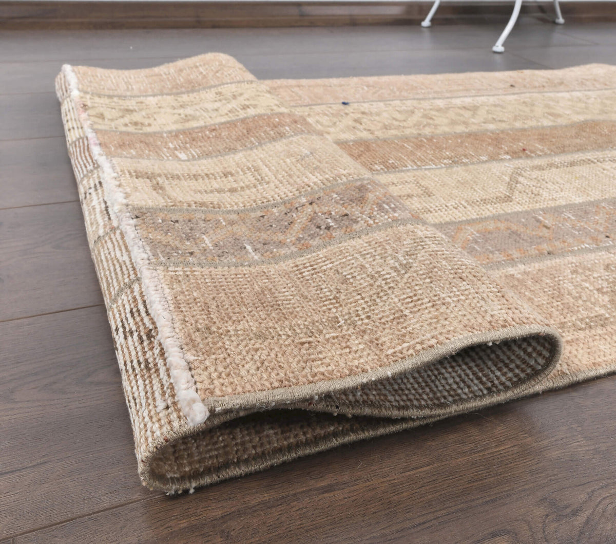 3x9 Vintage Handwoven Geometric Oushak Runner Rug