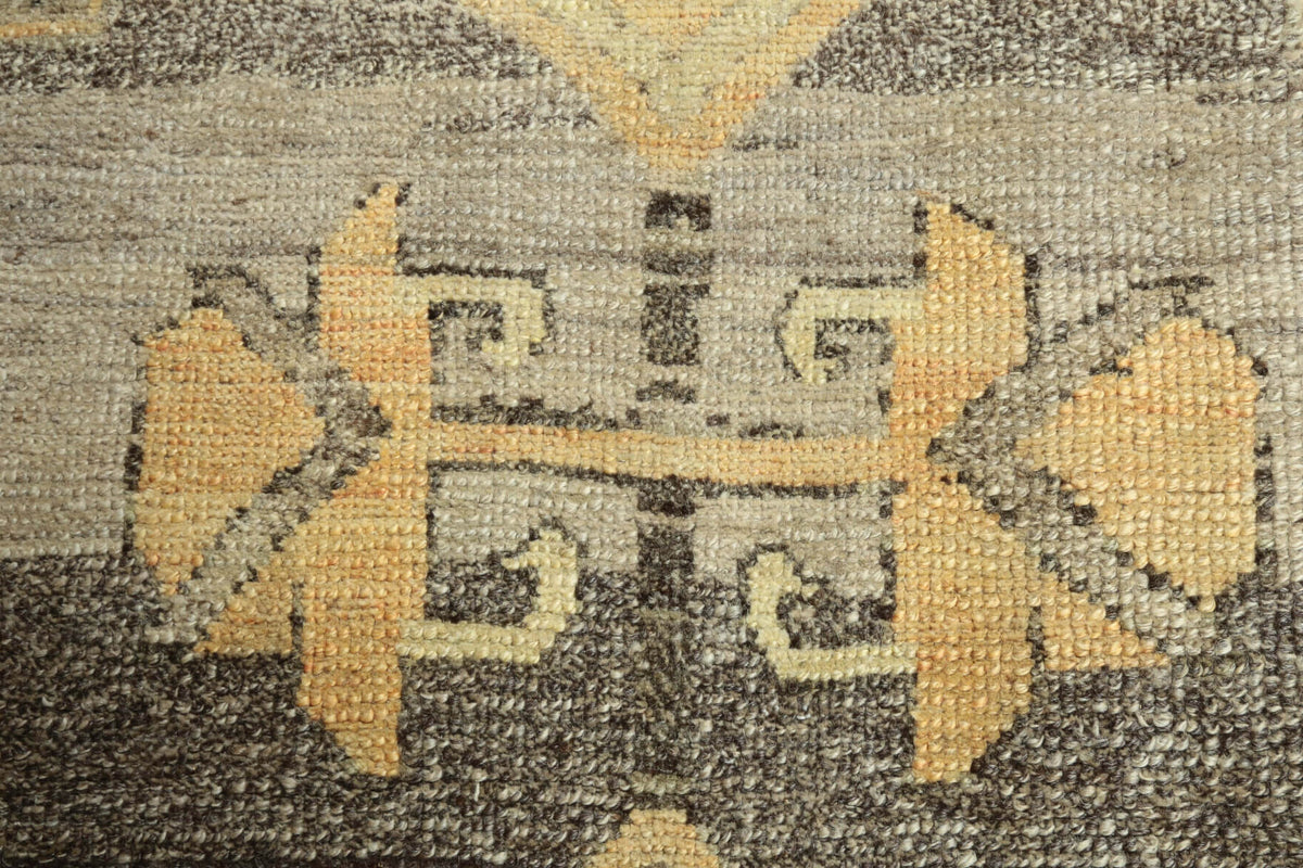 Vintage Oushak Yellow Runner Rug