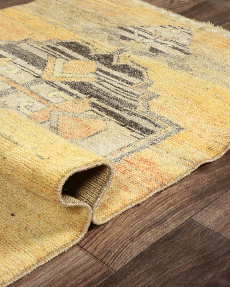 Authentic Anatolian vintage runner rug (1970s) with geometric design – one-of-a-kind at Fame Rugs
