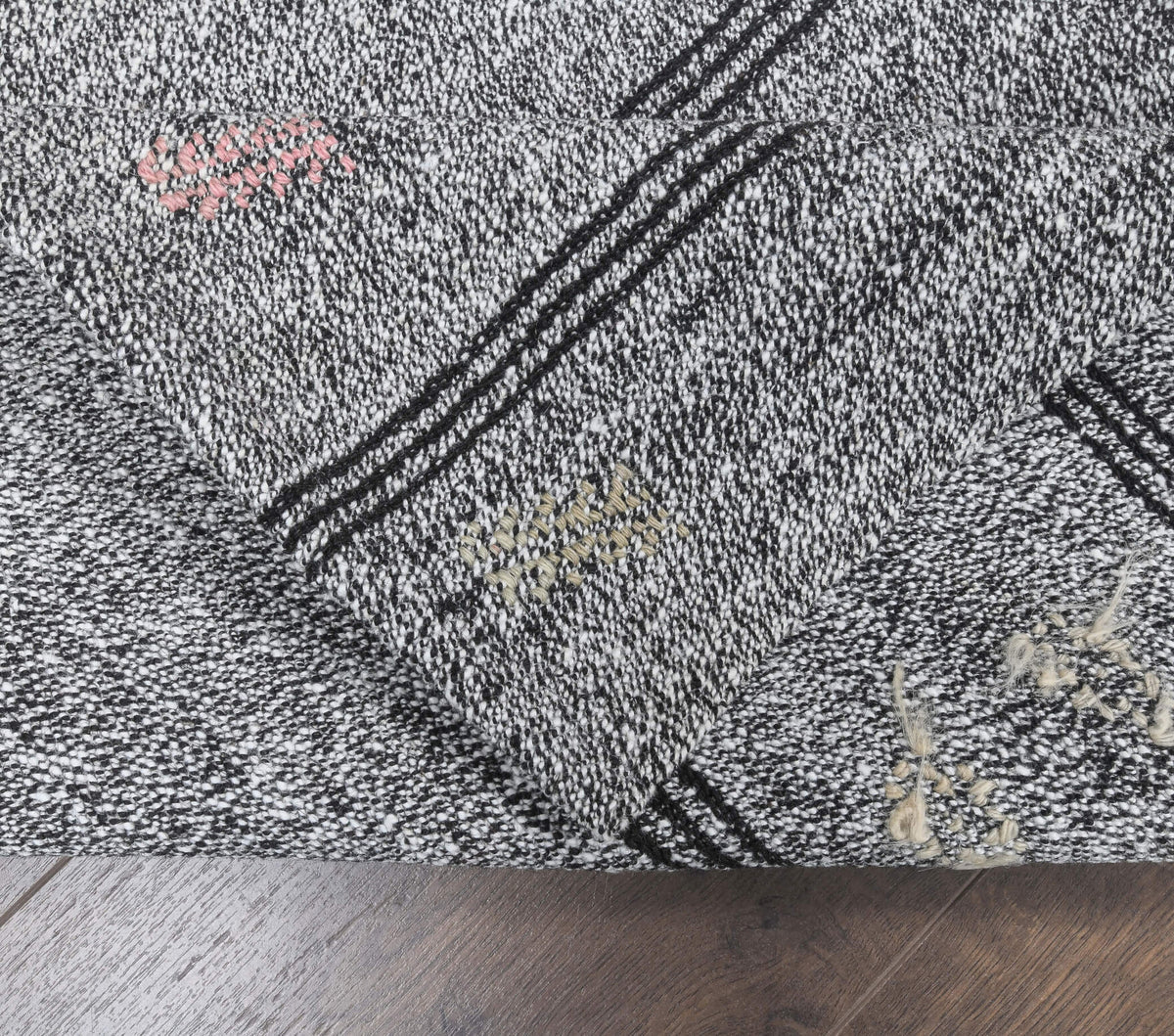 Suzansultan runner: 1960s handwoven flatweave Anatolian runner with striped motifs